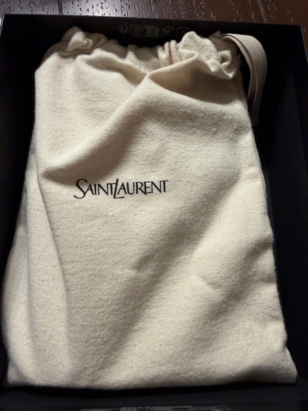 Saint Laurent Navy Blue Retail Bag with White Logo - Picture 3 of 8